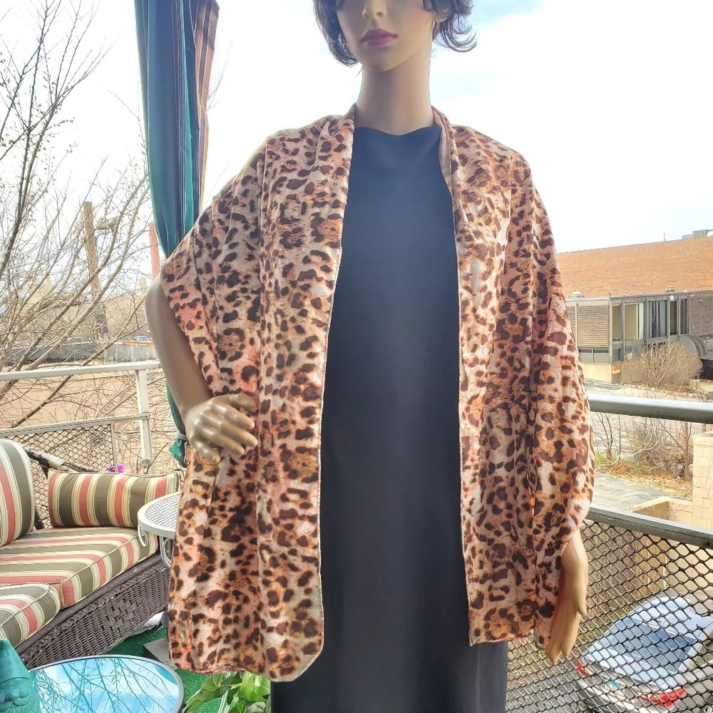 Reversible Silky Scarf Floral and Animal Print